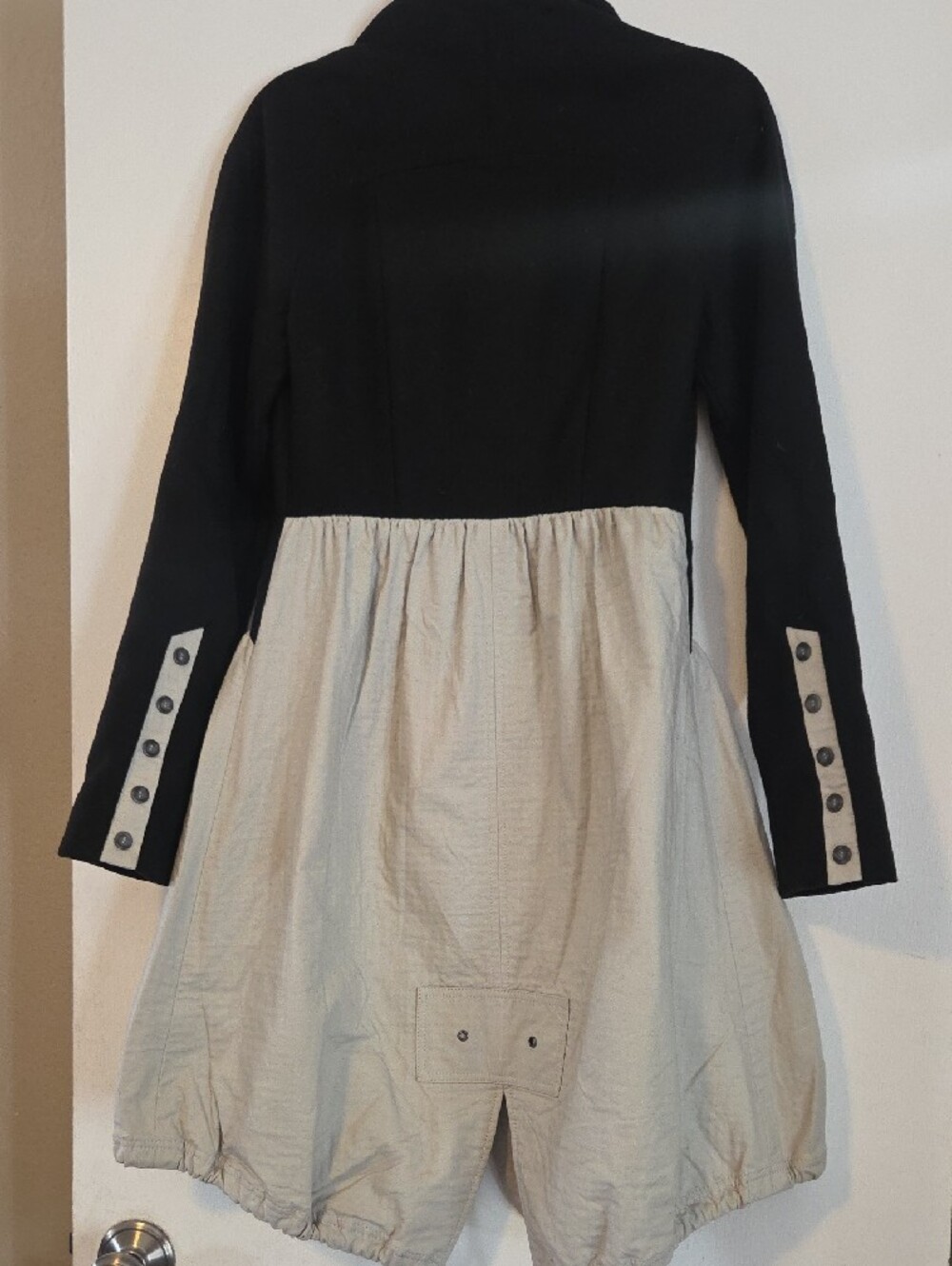 Rachel Roy Black and Cream Contrast Drawstring Utility Jacket - Picture 8 of 9